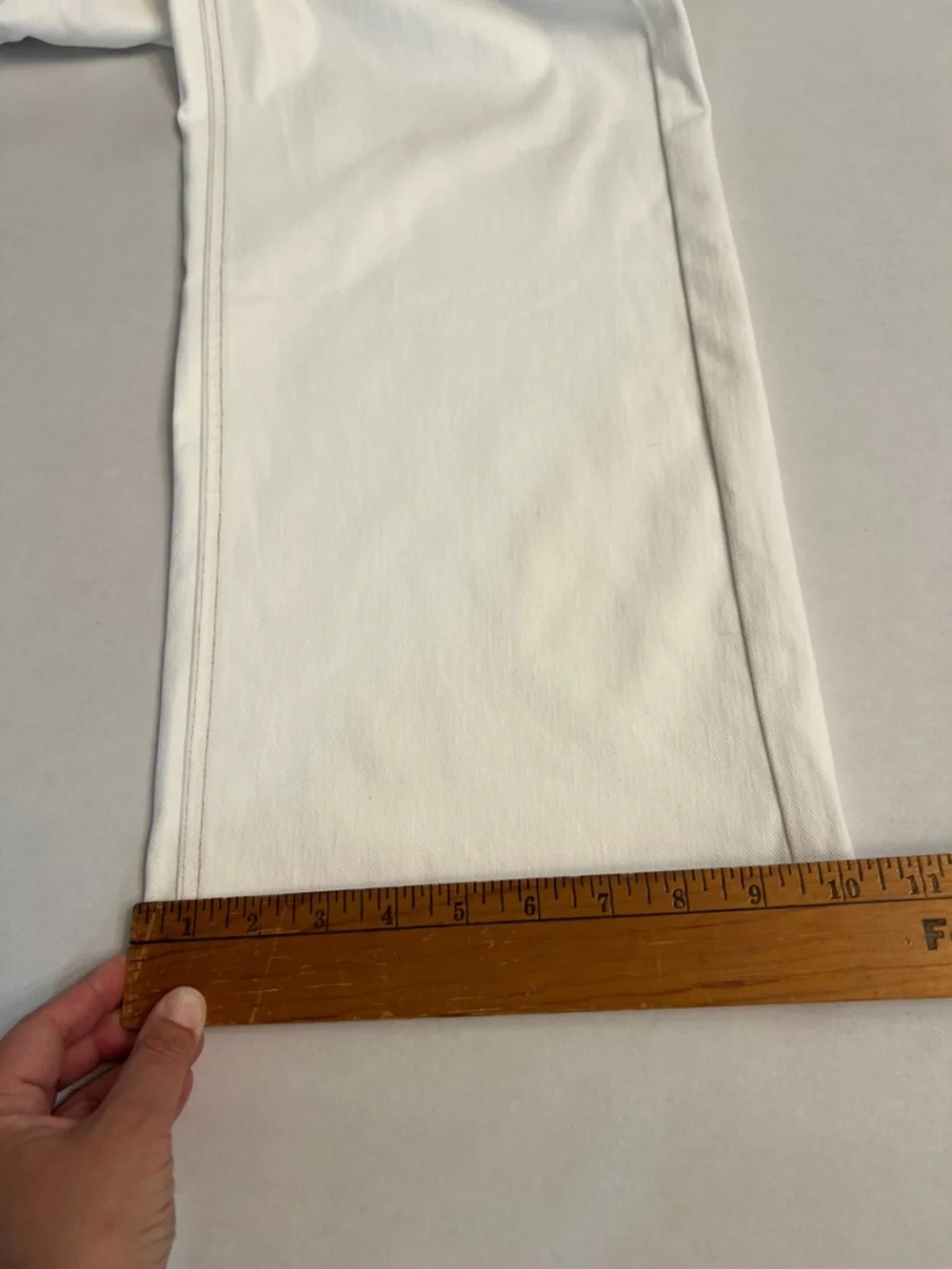 HALARA ASYMMETRIC WHITE STRETCH DENIM WIDE LEG JEANS PANTS SIZE XS NEW - Picture 15 of 16